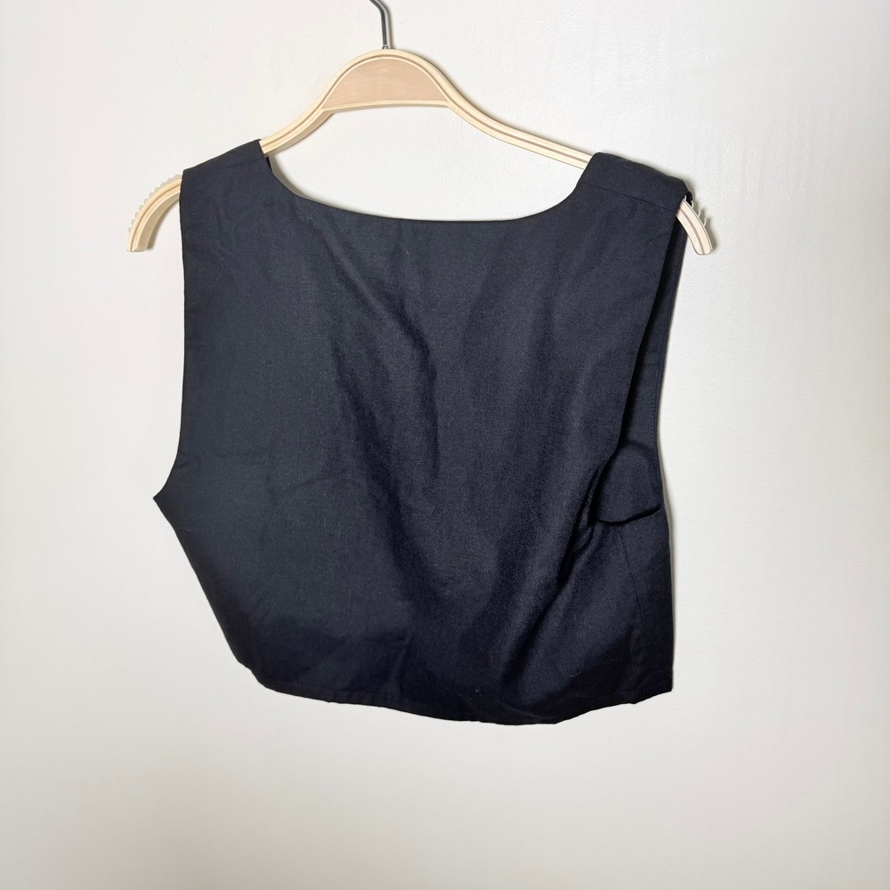 Kourt Black Two Piece Set Square Neck Crop Top and Wide Leg Pants NWT Size M - Picture 2 of 13